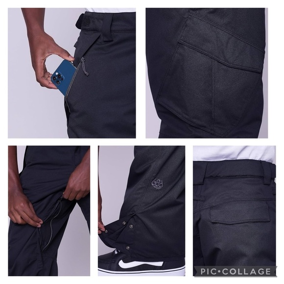 686 infiDRY Black Waterproof Snowboard lightweight Thermal Black Pants Small BNW - Picture 7 of 7